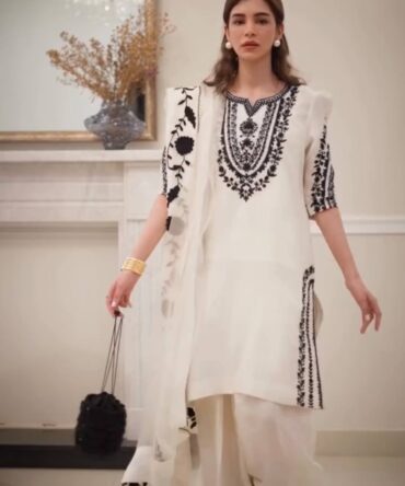 Pehnava Style  Pure Natural Crepe With Fancy Sleeves Kurta Farshi Palazzo & Dupatta