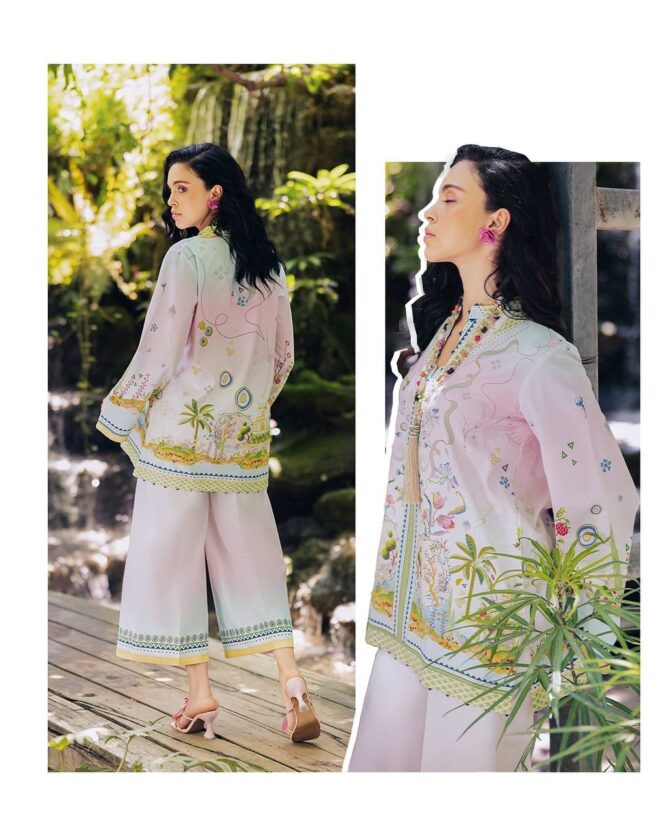 Pehnava Style Pure Natural Crepe With Digital Print Co-Ord Set - Image 2