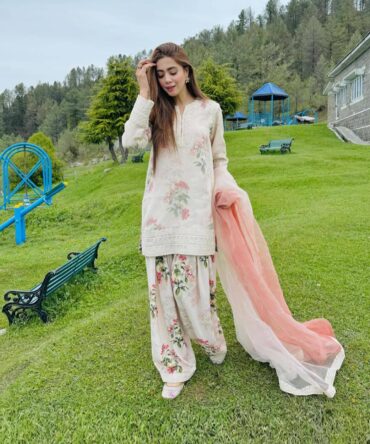 Pehnava Style Pure Sifon Georgette With Digital Print Heavy Embroidery Kurtie Farshi Palazzo & Dupatta