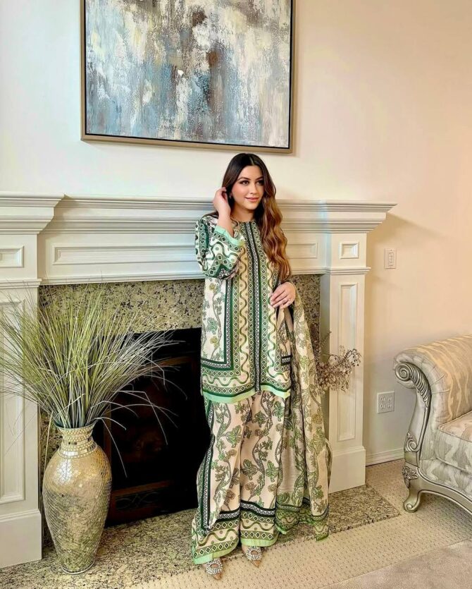 Pehnava Style Pure Natural Crepe With Digital Print Co-Ord Set - Image 5