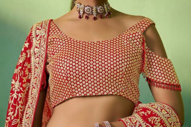 Pehnava Style Georgette Semi Stitched Lehenga - Image 3