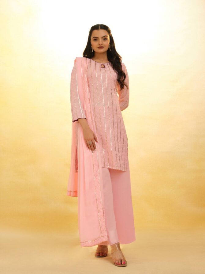 Pehnava Style Pink Embroidered Kurtie Plazzo
