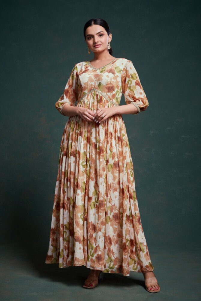 Pehnava Style Grey Chiffon Gown - Image 3