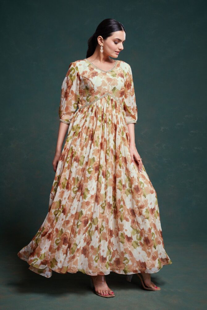 Pehnava Style Grey Chiffon Gown - Image 2