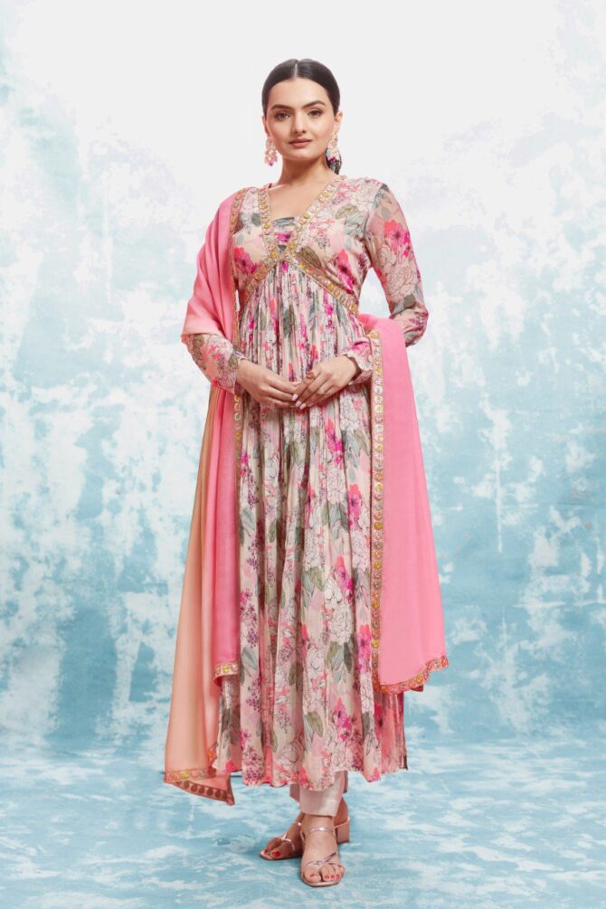 Pehnava Style Multicolor Georgette Kurtie Set - Image 2