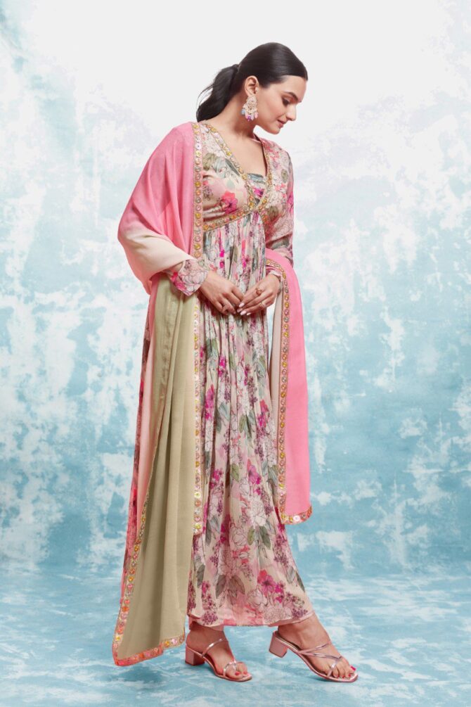 Pehnava Style Multicolor Georgette Kurtie Set - Image 4