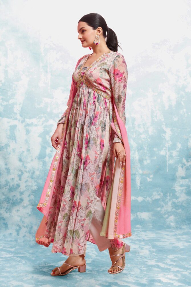 Pehnava Style Multicolor Georgette Kurtie Set - Image 3