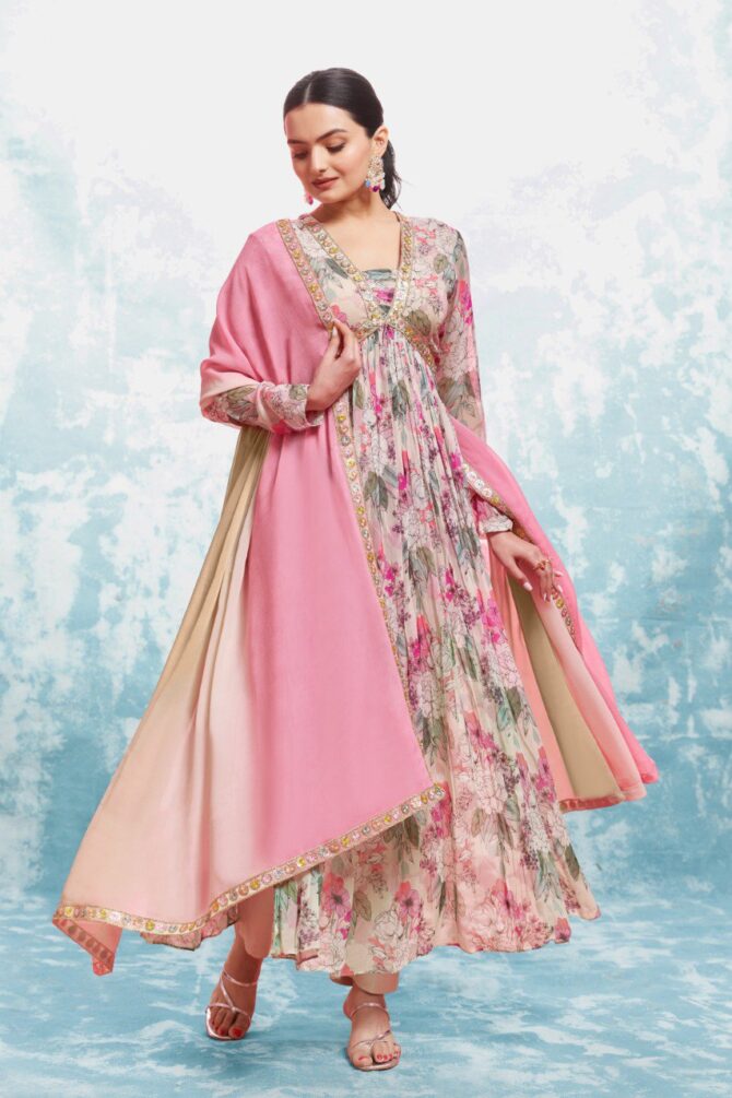 Pehnava Style Multicolor Georgette Kurtie Set