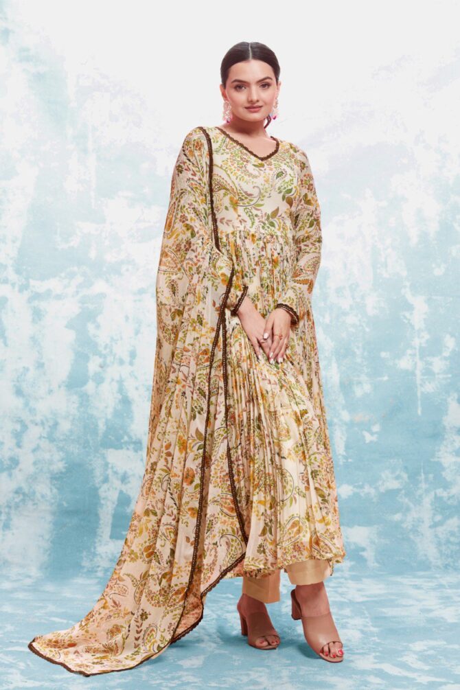 Pehnava Style Chiffon Micro Cotton Digital Printed Kurtie Set - Image 8