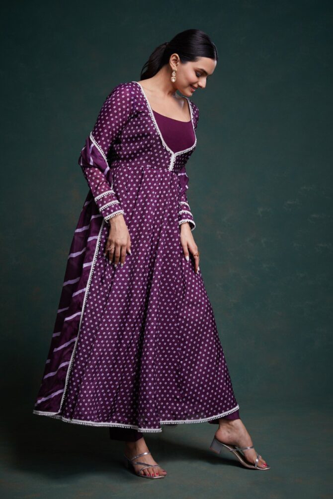 Pehnava Style Crepe Micro Cotton Digital Printed Kurtie Set - Image 5