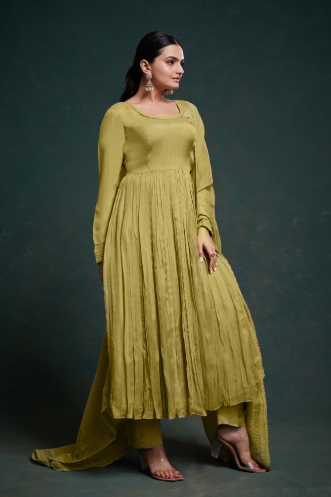 Pehnava Style Organza Digital Printed Word Kurtie Set - Image 3