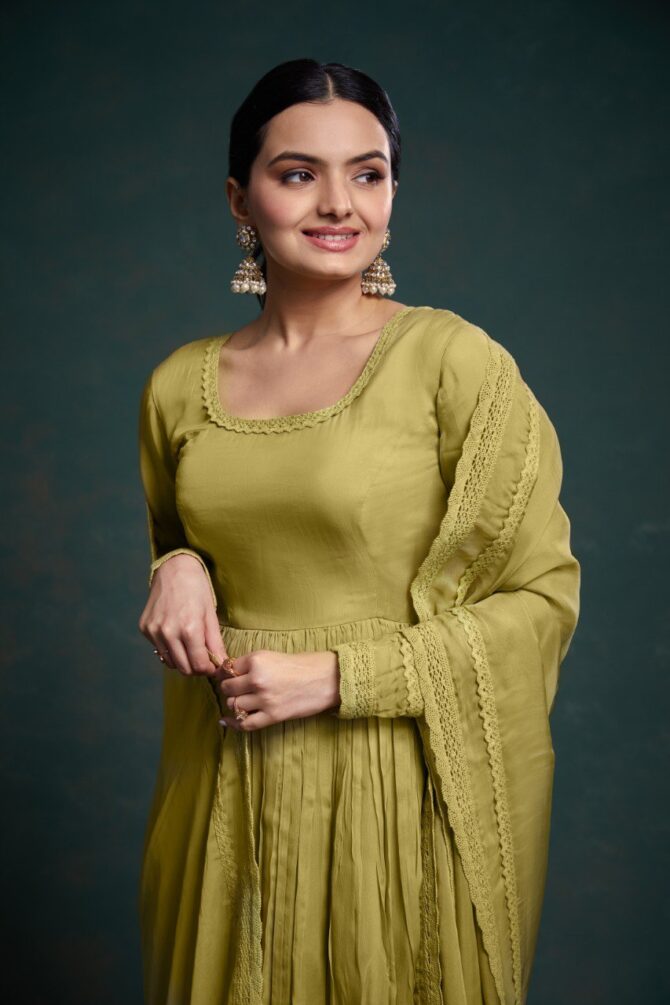 Pehnava Style Organza Digital Printed Word Kurtie Set - Image 2