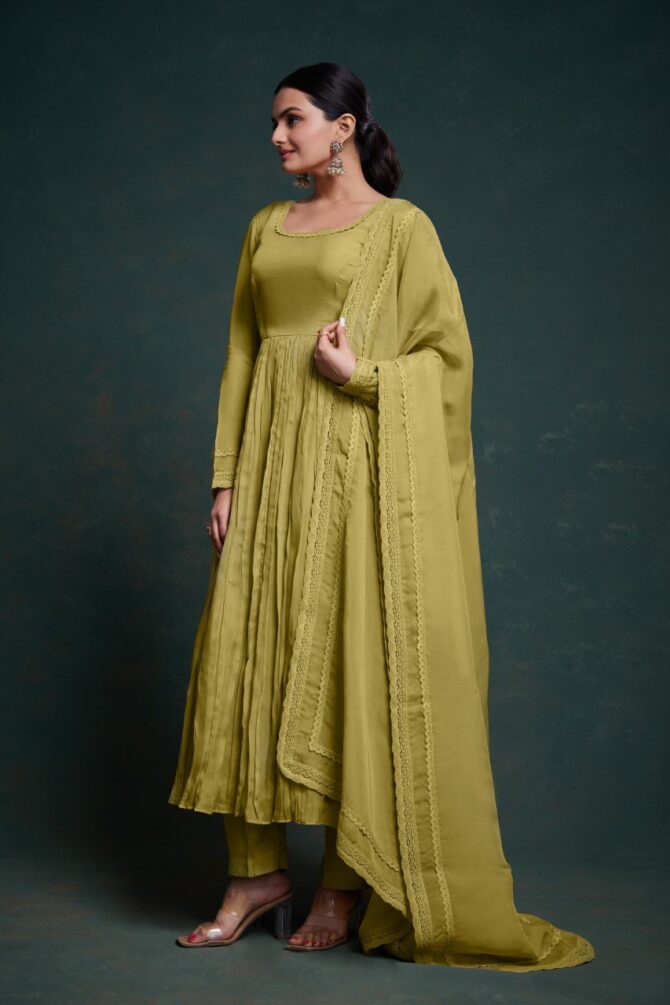 Pehnava Style Organza Digital Printed Word Kurtie Set - Image 4