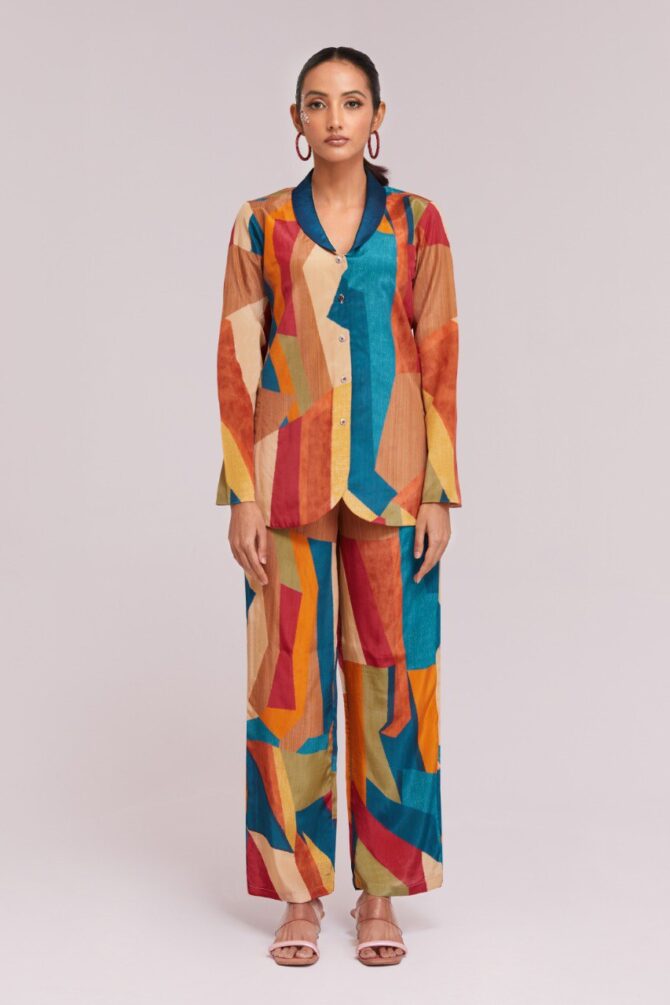 Pehnava Style Multi Color Crepe Printed Co-Ord Set - Image 4