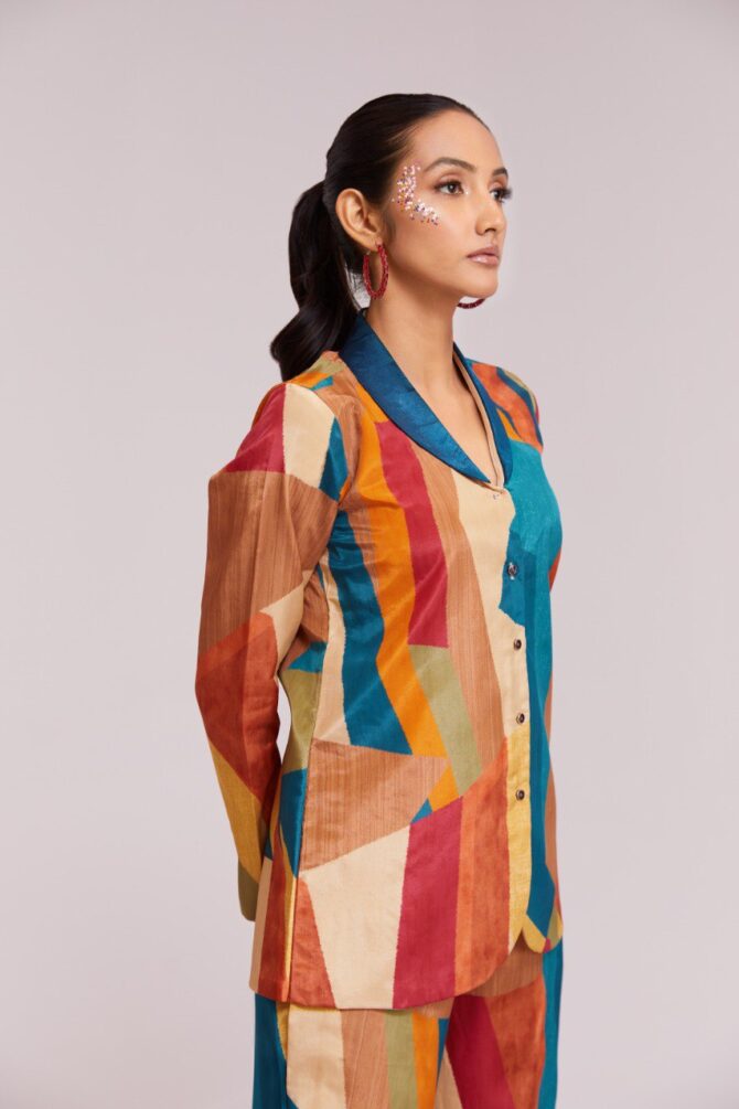 Pehnava Style Multi Color Crepe Printed Co-Ord Set - Image 7