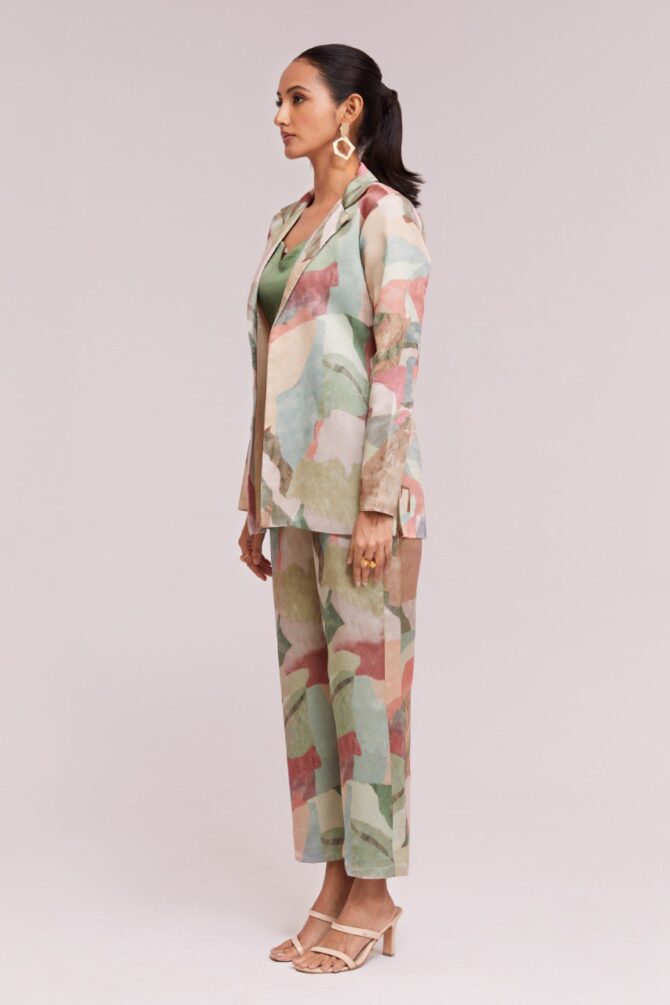 Pehnava Style Multi Color Modal Satin Printed Co-Ord Set - Image 4