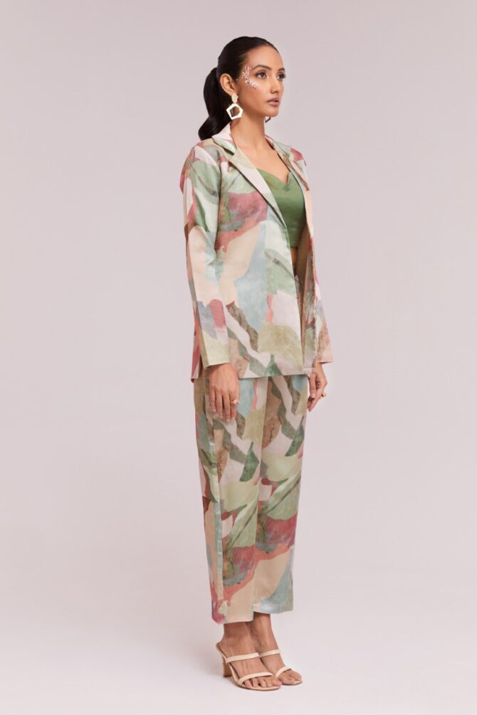 Pehnava Style Multi Color Modal Satin Printed Co-Ord Set - Image 3