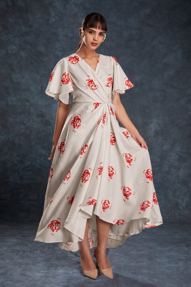 Pehnava Style Cream Linen Printed Co-Ord Set - Image 7