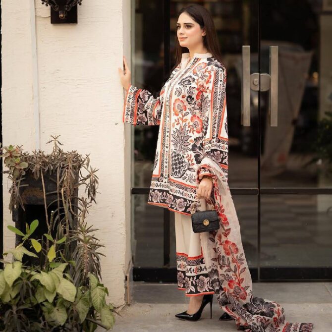 Pehnava Style Pure Natural Crepe With Digital Print Co-Ord Set - Image 5