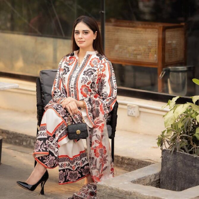 Pehnava Style Pure Natural Crepe With Digital Print Co-Ord Set - Image 4