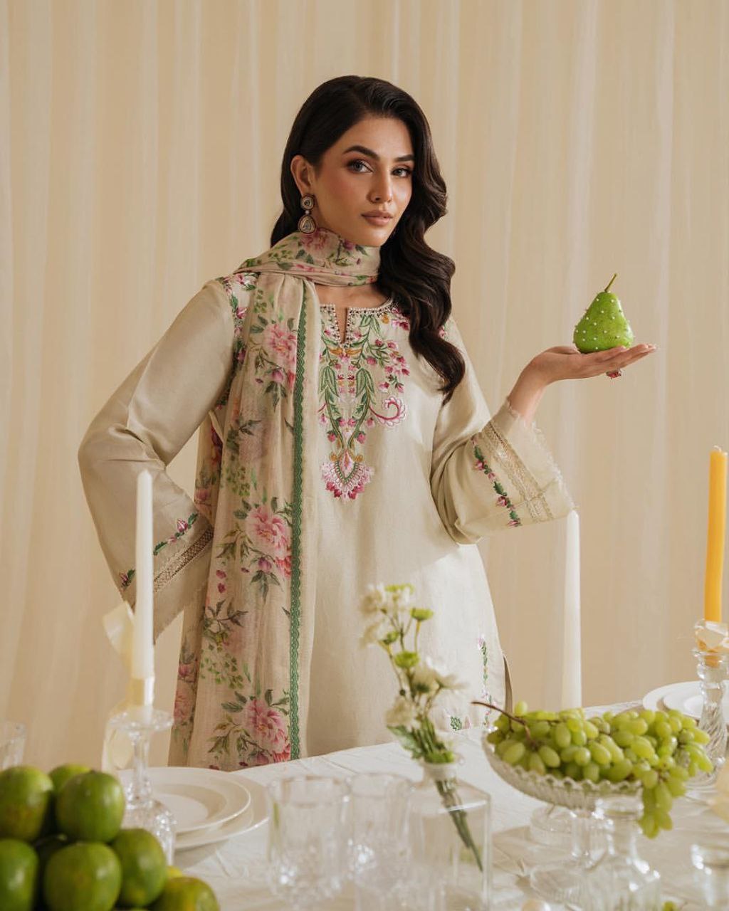 Pehnava Style Pure Natural Crepe With Embroidery Work Top Farashi Palazzo With Duppatta - Image 6