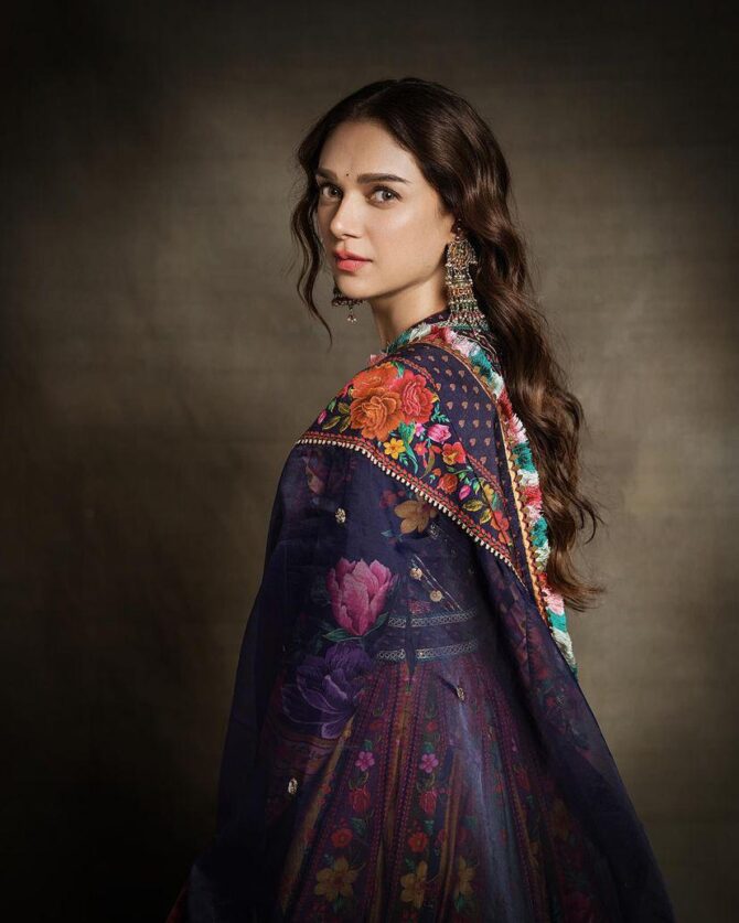 ADITIRAOHYDARI  FROM HEERAMANDI INSPIRED DESIGNER PRINTED GOWN - Image 7