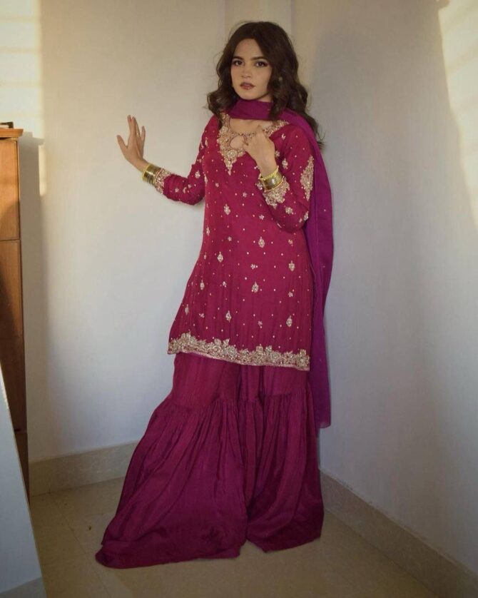 GOOD QUALITY GEORGETTE TOP WITH BEAUTIFUL FULLY EMBROIDERED GEORGETTE PLAZZO - Image 3