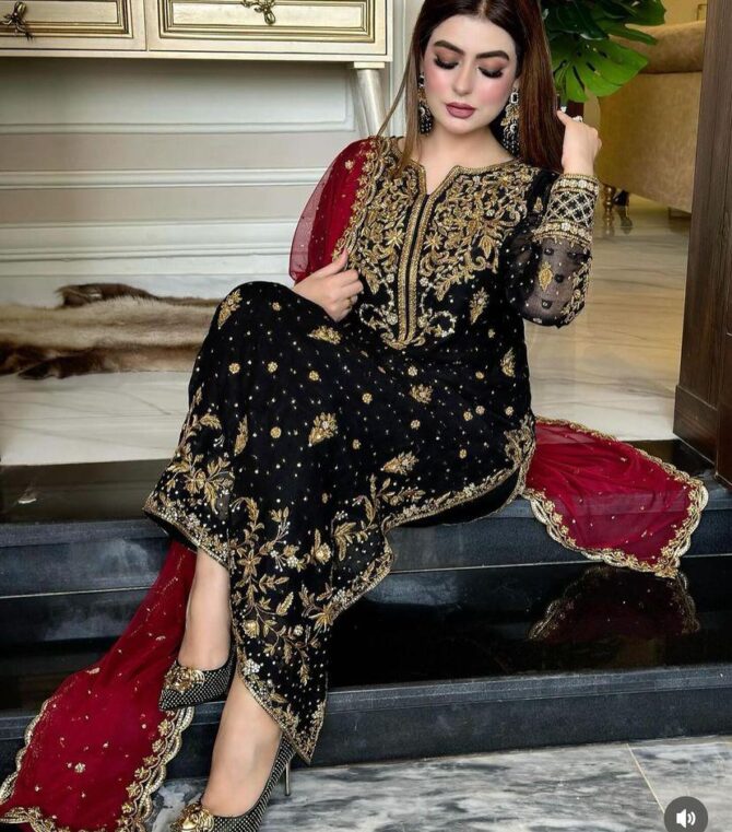 PRESENTING NEW KURTI SET IN GEORGETTE FABRIC WITH SEQUINS & ZARI EMBROIDERY WORK - Image 6