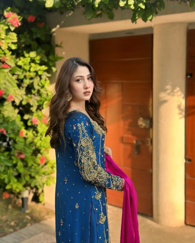 PRESENTING GOOD QUALITY CHINON SILK KURTI-PANT & DUPATTA SET WITH BEAUTIFUL ZARI & SEQUINS EMBROIDERY WORK - Image 3