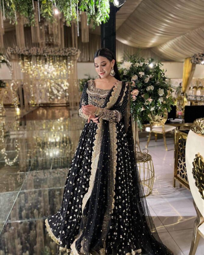 PRESENTING NEW BEAUTIFUL & GOOD QUALITY EMBROIDERY WORK ANARKALI STYLE OUTFIT IN GEORGETTE - Image 3