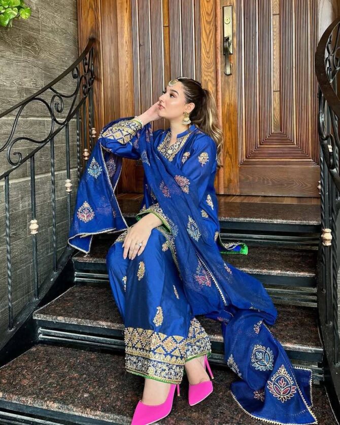 PRESENTING NEW KURTI-PLAZZO SET IN CHINON SILK  WITH BEAUTIFUL SEQUINS EMBROIDERY WORK - Image 7