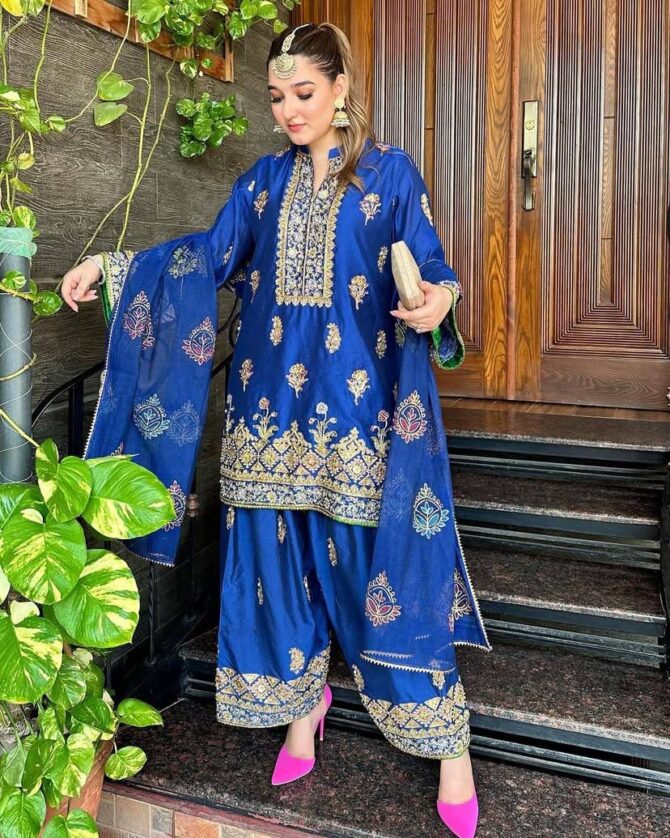 PRESENTING NEW KURTI-PLAZZO SET IN CHINON SILK  WITH BEAUTIFUL SEQUINS EMBROIDERY WORK