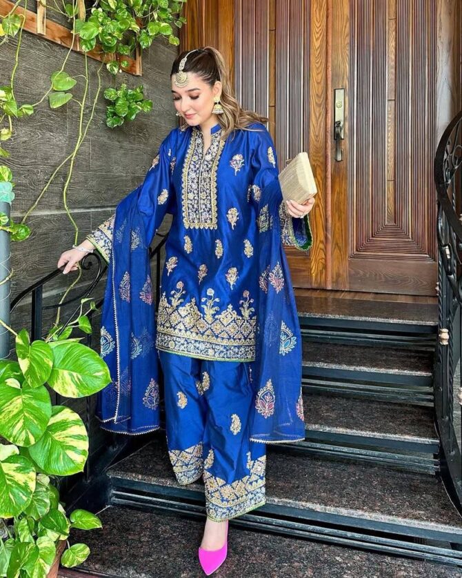 PRESENTING NEW KURTI-PLAZZO SET IN CHINON SILK  WITH BEAUTIFUL SEQUINS EMBROIDERY WORK - Image 6