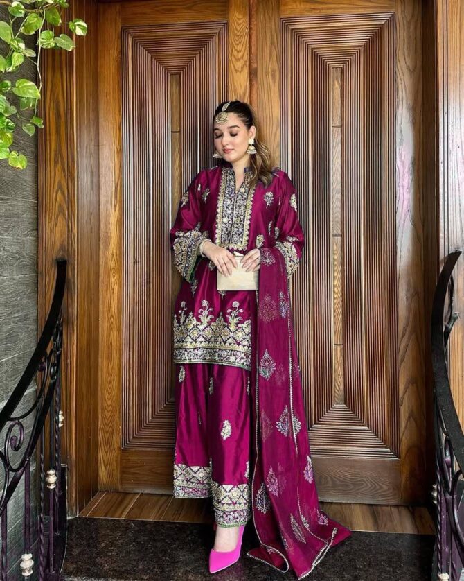 PRESENTING NEW KURTI-PLAZZO SET IN CHINON SILK  WITH BEAUTIFUL SEQUINS EMBROIDERY WORK - Image 4