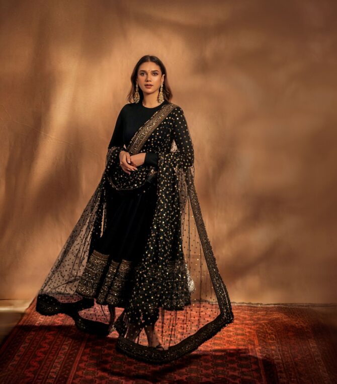 PRESENTING NEW #SABYA-SACHI INSPIRED SEQUINS & ZARI EMBROIDERY WORK ANARKALI GOWN WITH PANT AND ELEGANT DUPATTA SET - Image 8