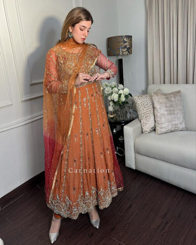 PRESENTING NEW DESIGNER SEQUINS & ZARI EMBROIDERED ANARKALI GOWN - Image 2