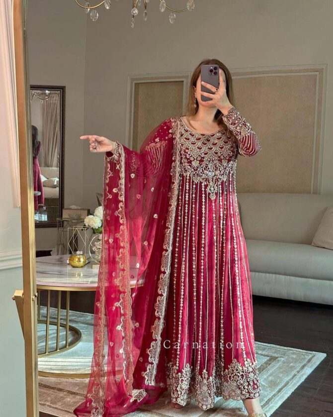 PRESENTING NEW DESIGNER  EMBROIDERED ANARKALI GOWN