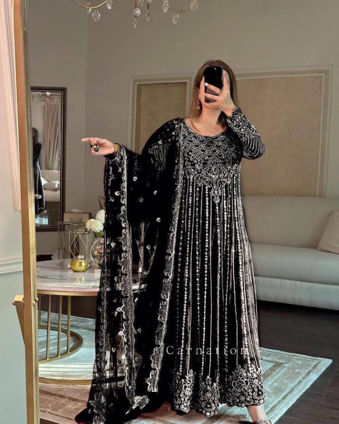 PRESENTING NEW DESIGNER  EMBROIDERED ANARKALI GOWN - Image 2