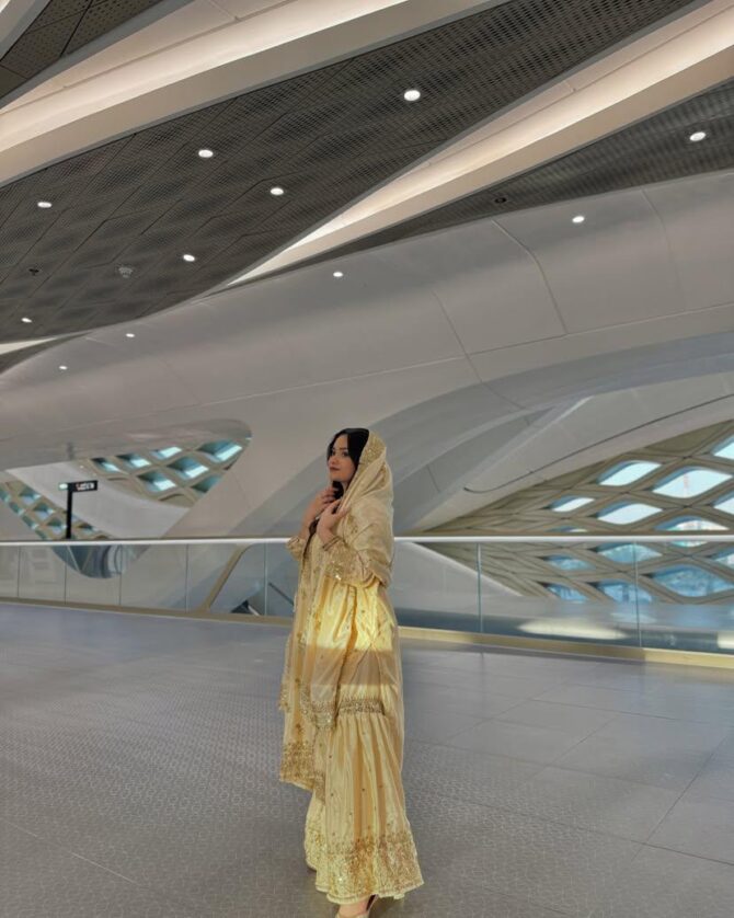 Pehnava Style Chinon Silk Emroidery Work Sharara - Image 10